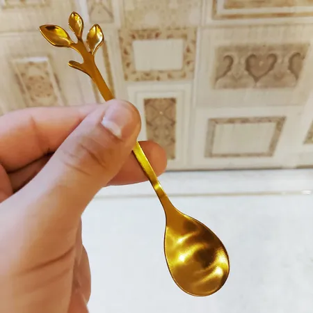 قاشق چای خوری مدل گلبرگ بسته دو عددی