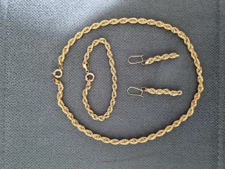 دستبند طلا 18 عیار زنانه طلای مستجابی مدل طنابی کد 1