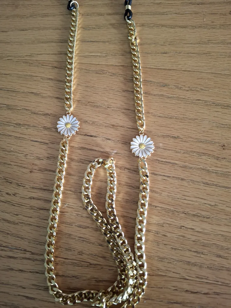 بند عینک دلنار گالری مدل زنجیر و بابونه