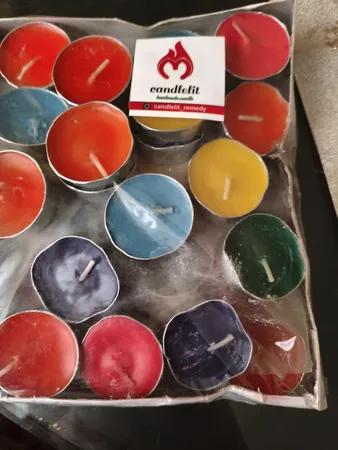 شمع وارمر کندلیت مدل هفت رنگ مجموعه 50 عددی