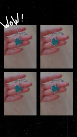 گردنبند زنانه مدل قاب عکس جادویی حرارتی طرح قلب