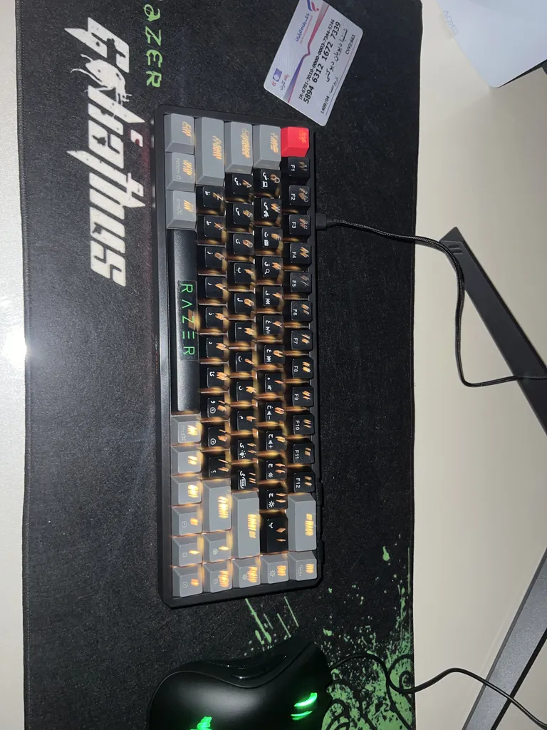 کیبورد گیمینگ فاطر مدل KCR-8000B، مکانیکال سوییچ قرمز، Tenkeyless، نورپردازی RGB