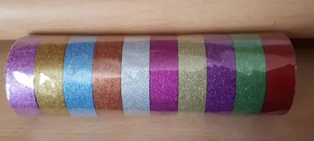 چسب نواری اکلیلی مدل Glitter بسته 10 عددی