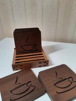 زیرلیوانی طرح فنجان کد CO104 بسته 6 عددی