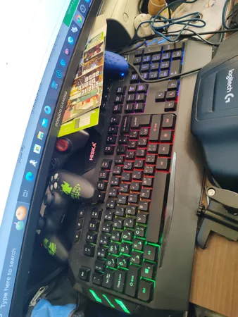 کیبورد گیمینگ هیسکا مدل HX-KEG400 RGB، سوییچ ممبران، Full-Size نورپردازی RGB