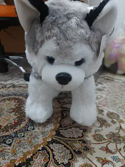 عروسک طرح سگ هاسکی مدل 001 ارتفاع 60 سانتی‌متر