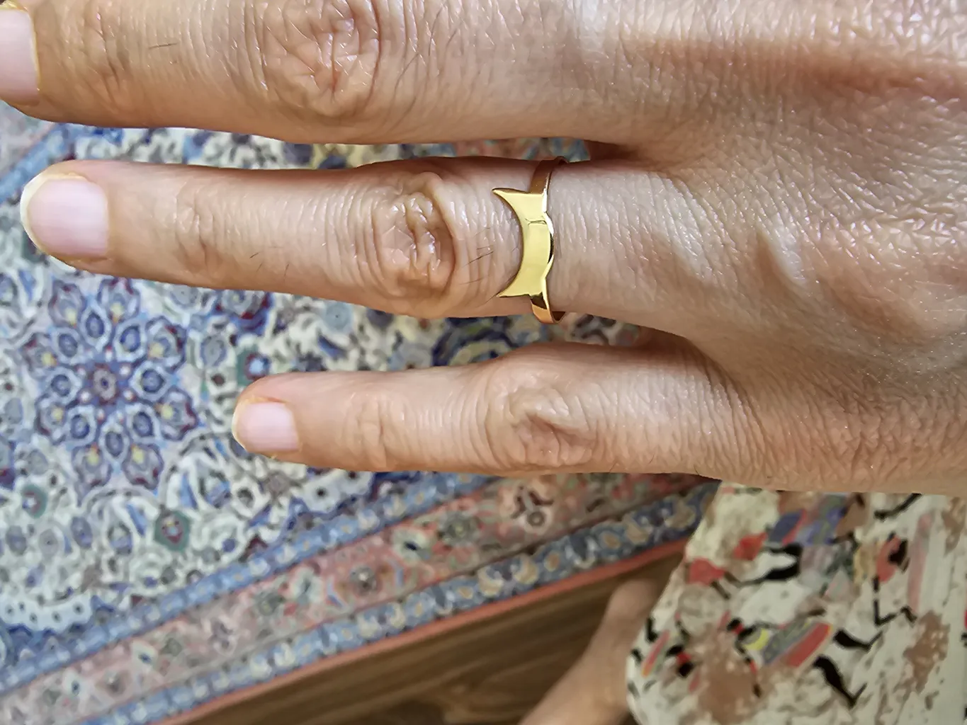 انگشتر طلا 18 عیار زنانه سایا گلد مدل هلال ماه