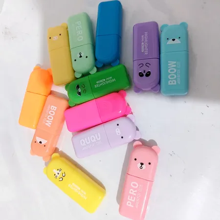 ماژیک علامت گذار مدل قاب دار طرح خرس کد 01  بسته 6 عددی