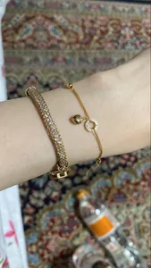 تجریه خرید دستبند زنجیری طلا 18 عیار زنانه طلای مستجابی مدل جسیکا قلب و گوی کد 14571-T132