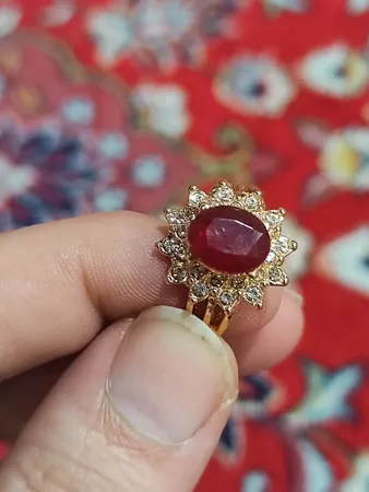 انگشتر زنانه مدل یاقوت صنعتی کد 400