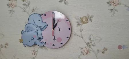 ساعت دیواری کودک باروچین مدل فیل و ماه کد C-114