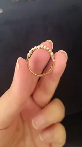 تجریه خرید انگشتر طلا 18 عیار زنانه گلدم مدل گوی البرناردوR-3310001