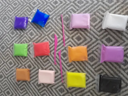 خمیر و ابزار مجسمه سازی مجسمه سازی کد‌ 007 بسته 12 عددی به همراه ابزار