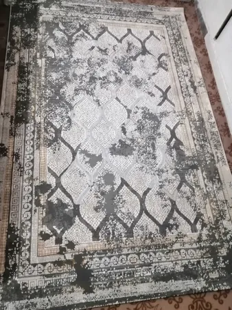 فرش ماشینی طرح colorful کد CO08 زمینه طوسی کرم