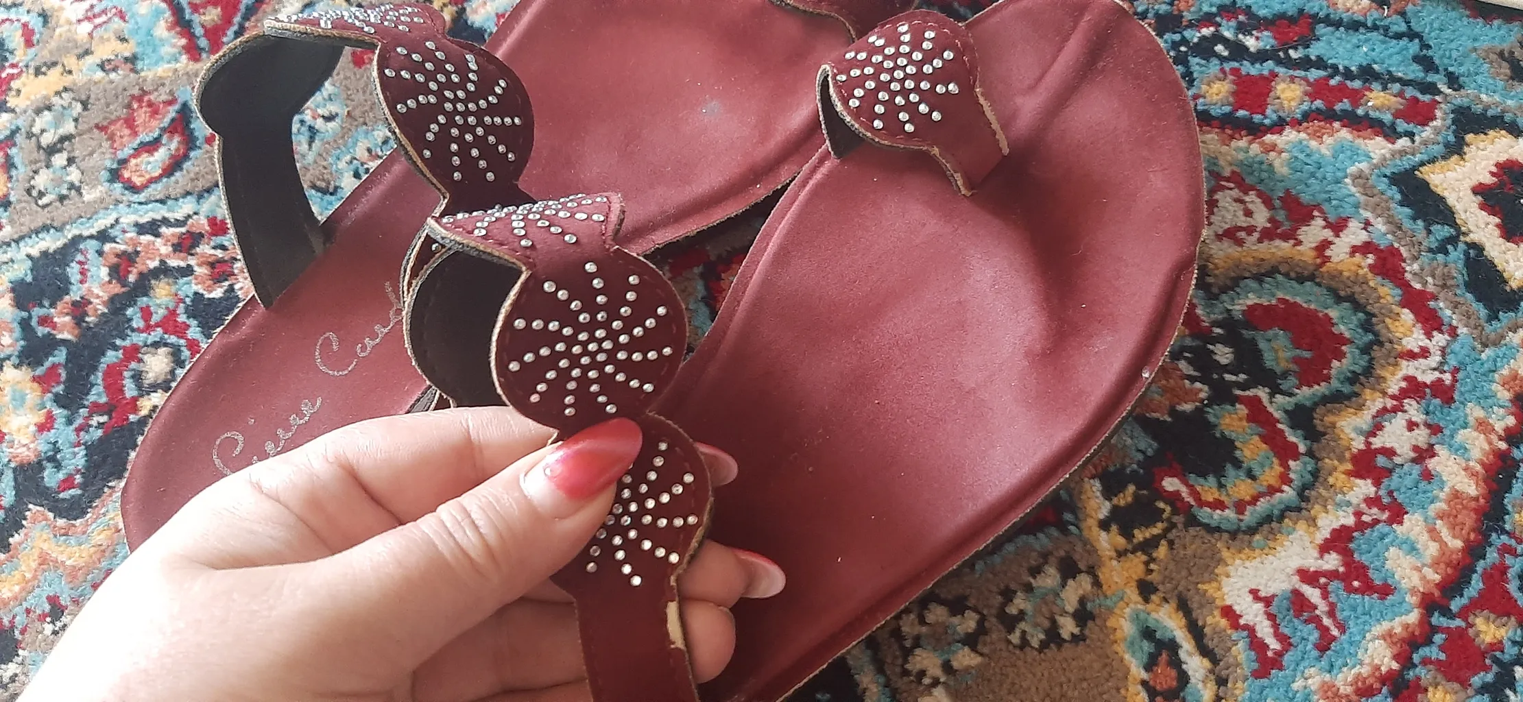 دمپایی لاانگشتی زنانه مدل نگینی ZRSH.4059