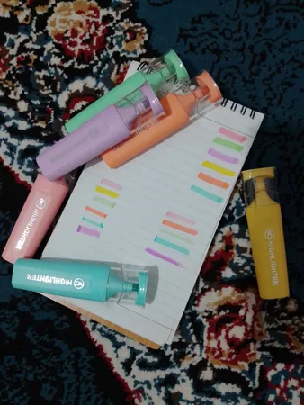 ماژیک علامت گذار مدل طرح پاستلی مجموعه 6 عددی