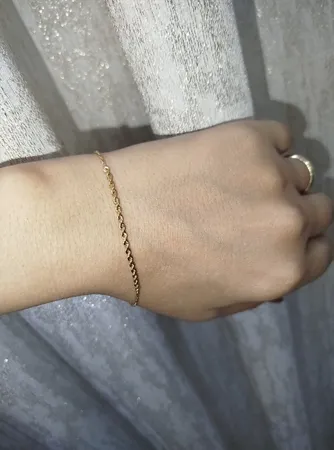 دستبند زنجیری طلا 18 عیار زنانه ناریا مدل طنابی دو تیکه کد S18SH3