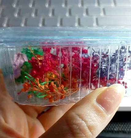 گل خشک مدل رزین اپوکسی مینیاتوری مجموعه 4 عددی