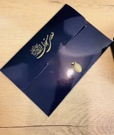 آویز گردنبند طلا 18 عیار زنانه طلای مستجابی مدل آوا تراش کد 4