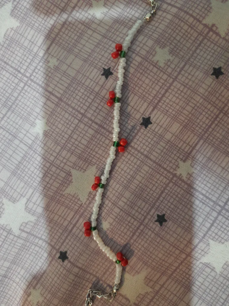 دستبند دست‌ساز زنانه مدل آلبالو گیلاس کد CH7