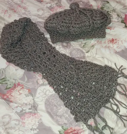 ست کلاه و شال گردن بافتنی مدل 00121