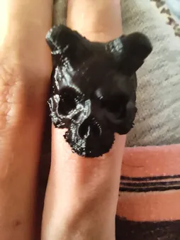 انگشتر مدل اسکلت شاخدار کد Skull 1019