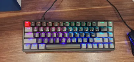 کیبورد گیمینگ فاطر مدل KCR-8000B، مکانیکال سوییچ قرمز، Tenkeyless، نورپردازی RGB