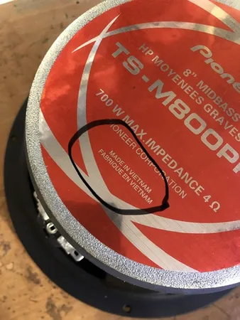 میدبیس خودرو پایونیر مدل TS-M800 Pro مجموعه 2 عددی