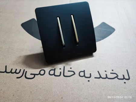 کلید دو پل صنایع آسیا الکتریک مدل کریستال BLK-GLD