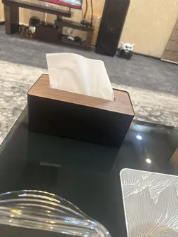 جعبه دستمال کاغذی مدل درب چوبی کد 1018