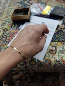 دستبند طلا 18 عیار زنانه طلای مستجابی مدل هرینگبون کد N1