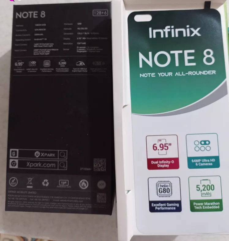 گوشی موبایل اینفینیکس مدل Note 8 X692 دو سیم کارت ظرفیت 128 گیگابایت و رم 6 گیگابایت