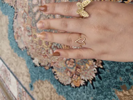 انگشتر طلا 18 عیار زنانه ماوی گالری مدل رینگ قلب پروفیل