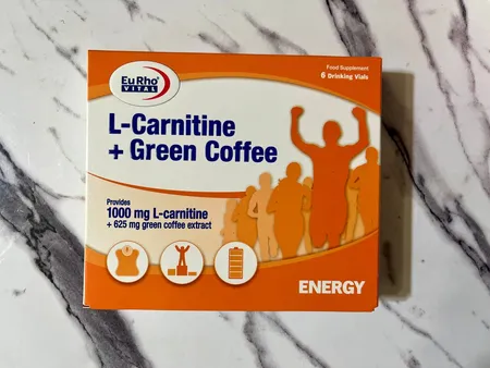 ویال خوراکی ال-کارنیتین عصاره قهوه سبز با طعم پرتقال یوروویتال  بسته 6 عددی