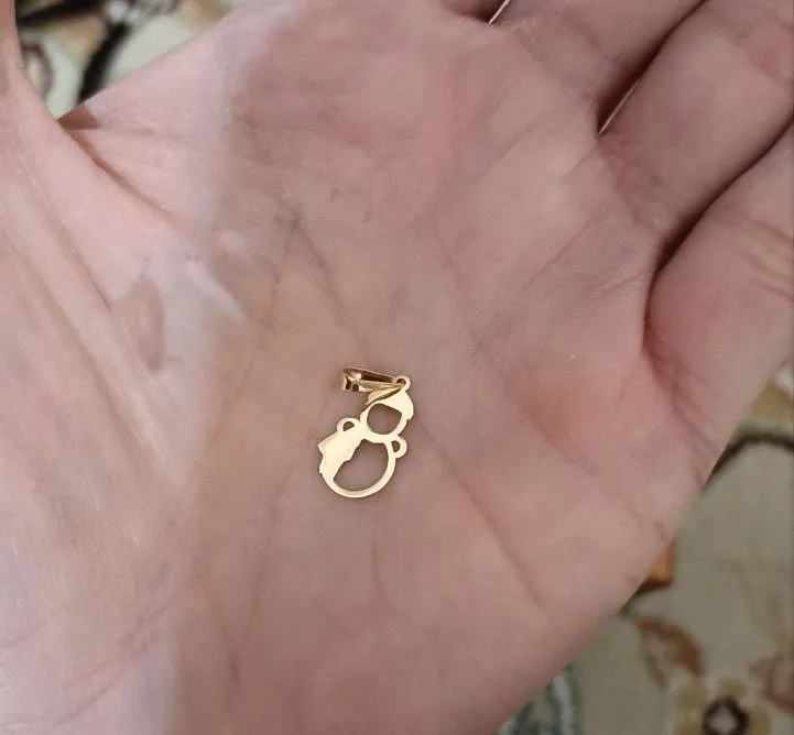 پلاک طلا بچه گانه ماوی گالری مدل  برفی