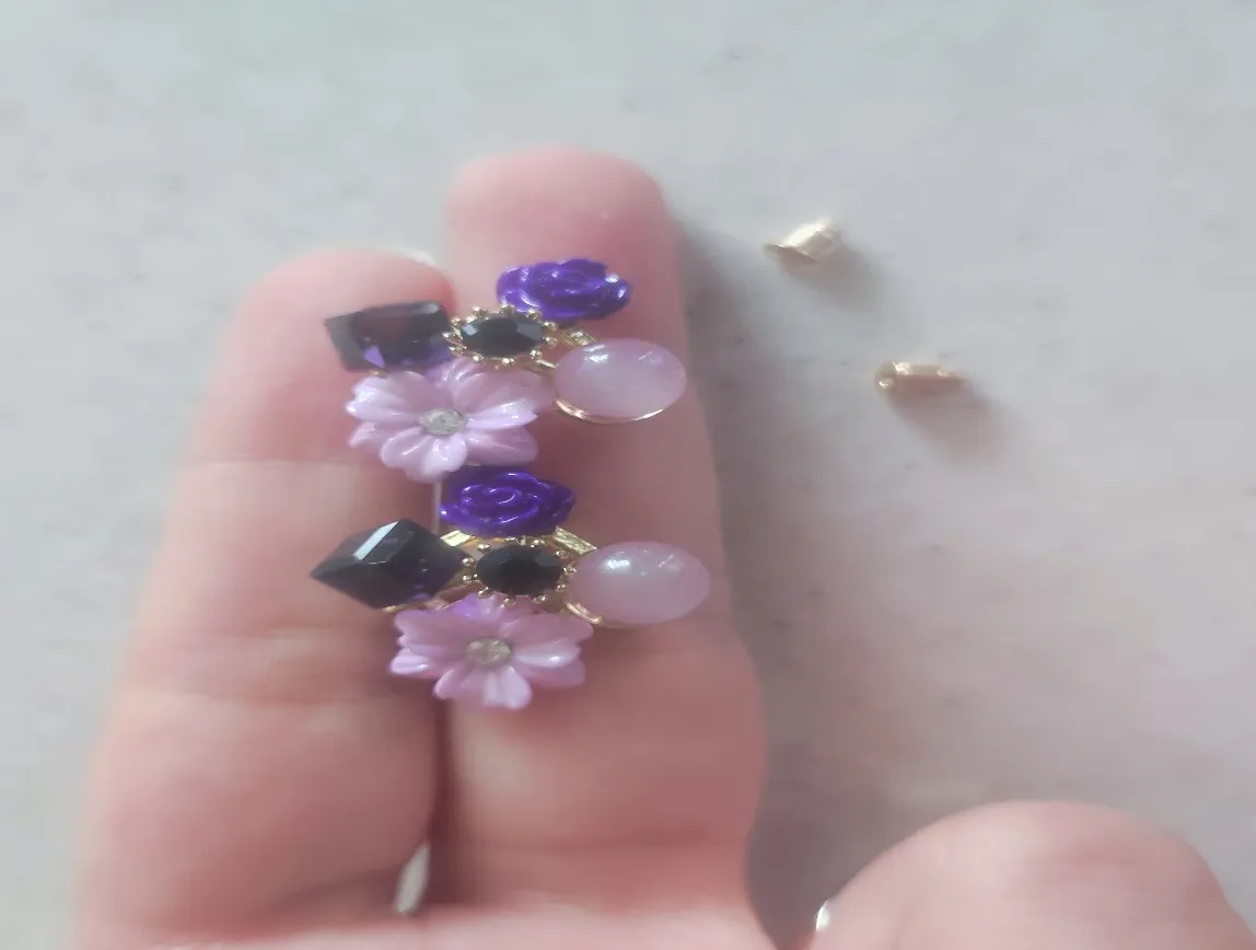 گوشواره زنانه مدل گل بنفشه کد 00665