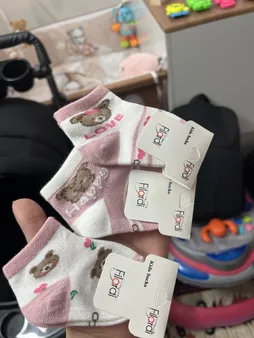 جوراب ساق کوتاه نوزادی مدل فیلاردی مجموعه 3 عددی