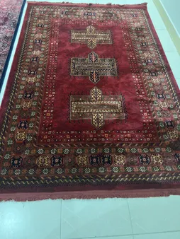 فرش ماشینی بزرگمهر طرح بلوچی کد78005 زمینه لاکی