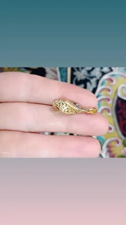 آویز گردنبند طلا 18 عیار زنانه طلای مستجابی مدل آوا مخروطی کد 3683