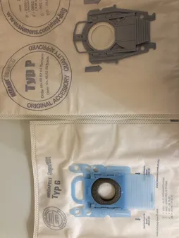 کیسه جاروبرقی مگا ایر مدل 101014P بسته 4 عددی به همراه فیلتر هپا و هوا مناسب برای جاروبرقی های سری P بوش و زیمنس