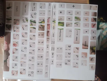 برچسب حروف فارسی کیبورد طرح گل کد ۰۱