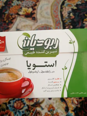 ساشه شیرین کننده طبیعی و بدون کالری استویا ربودیان بسته 50 عددی