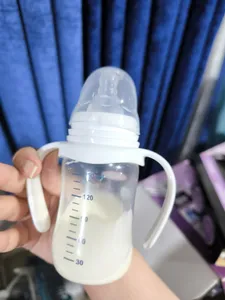 تجریه خرید شیشه شیر بیبی لند مدل دهانه عریض فندقی دسته دار کد 05535-pp گنجایش 150 میلی لیتر