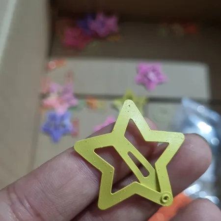 گیره مو دخترانه مدل تق تقی ستاره ای پاستیلی بسته 10 عددی