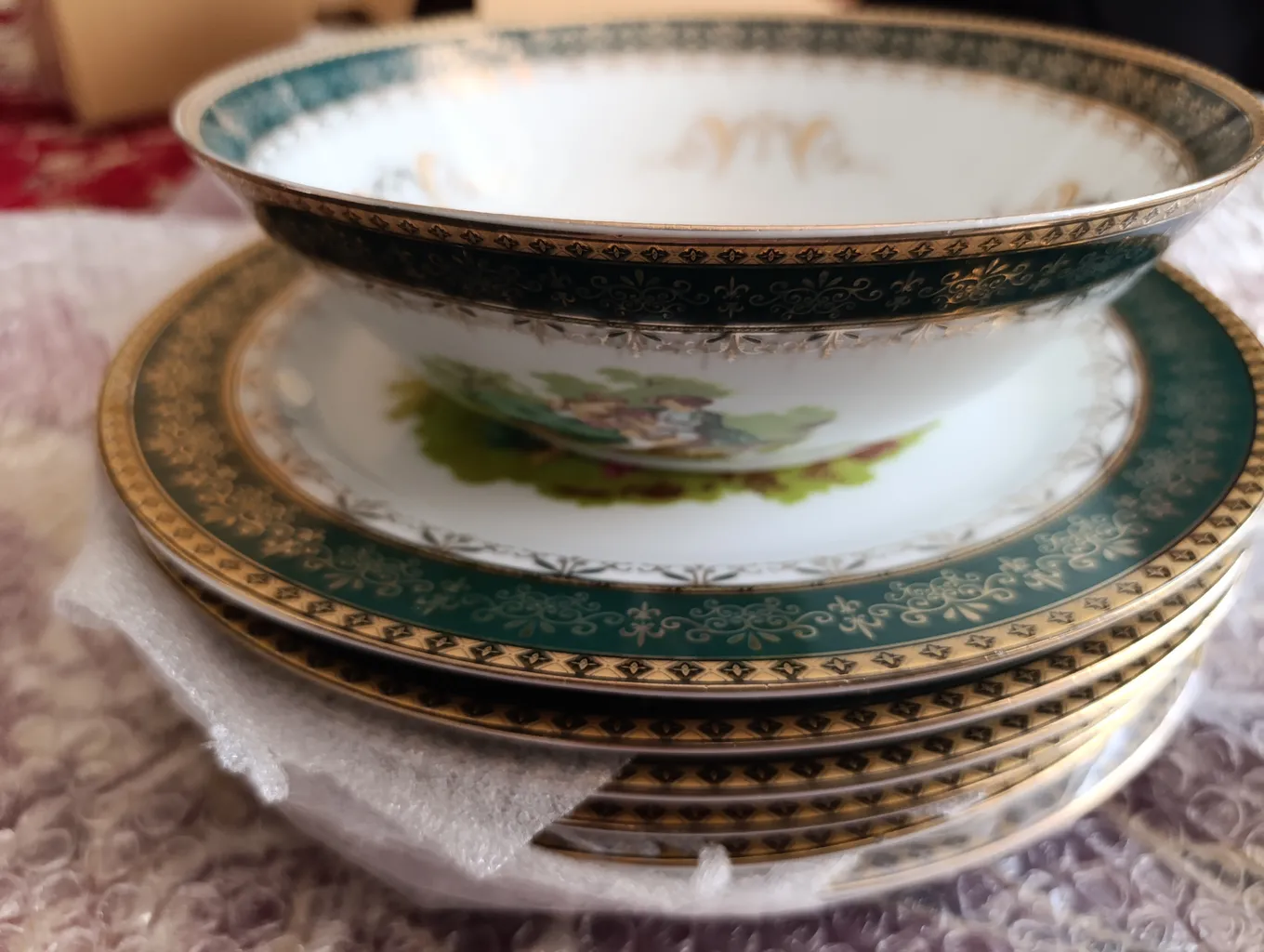 بشقاب غذاخوری چینی پردیس کاشان مدل لیلی و مجنون بسته 6 عددی