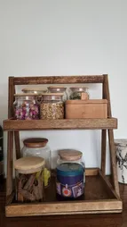 شلف رومیزی مدل دو طبقه چوبی کد 053