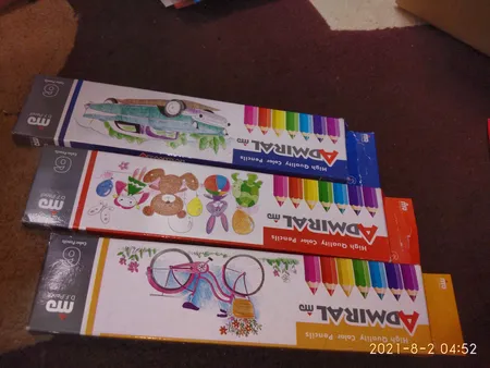 مداد رنگی 6 رنگ آدمیرال مدل MDF