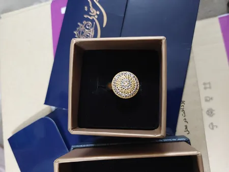 انگشتر طلا 18 عیار زنانه طلای مستجابی مدل گرد آوا کد 1 سایز 54