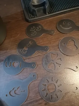 شابلون تزئینی قهوه کد B1 مجموعه 8 عددی