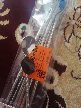 قاشق شربت خوری مدل Straw spoon بسته 6 عددی به همراه فرچه